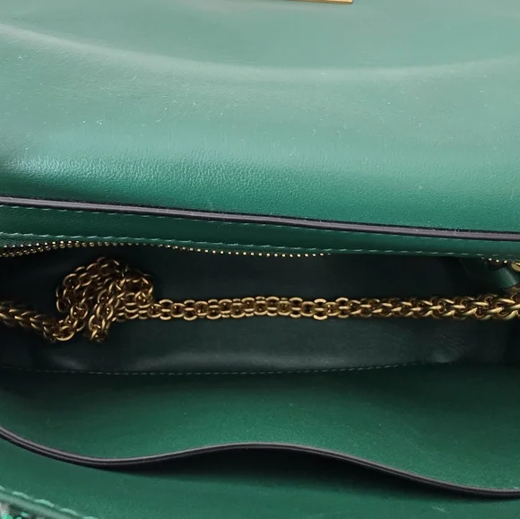 Valentino Garavani Green Handbag with Gold Accents - Picture 9 of 12